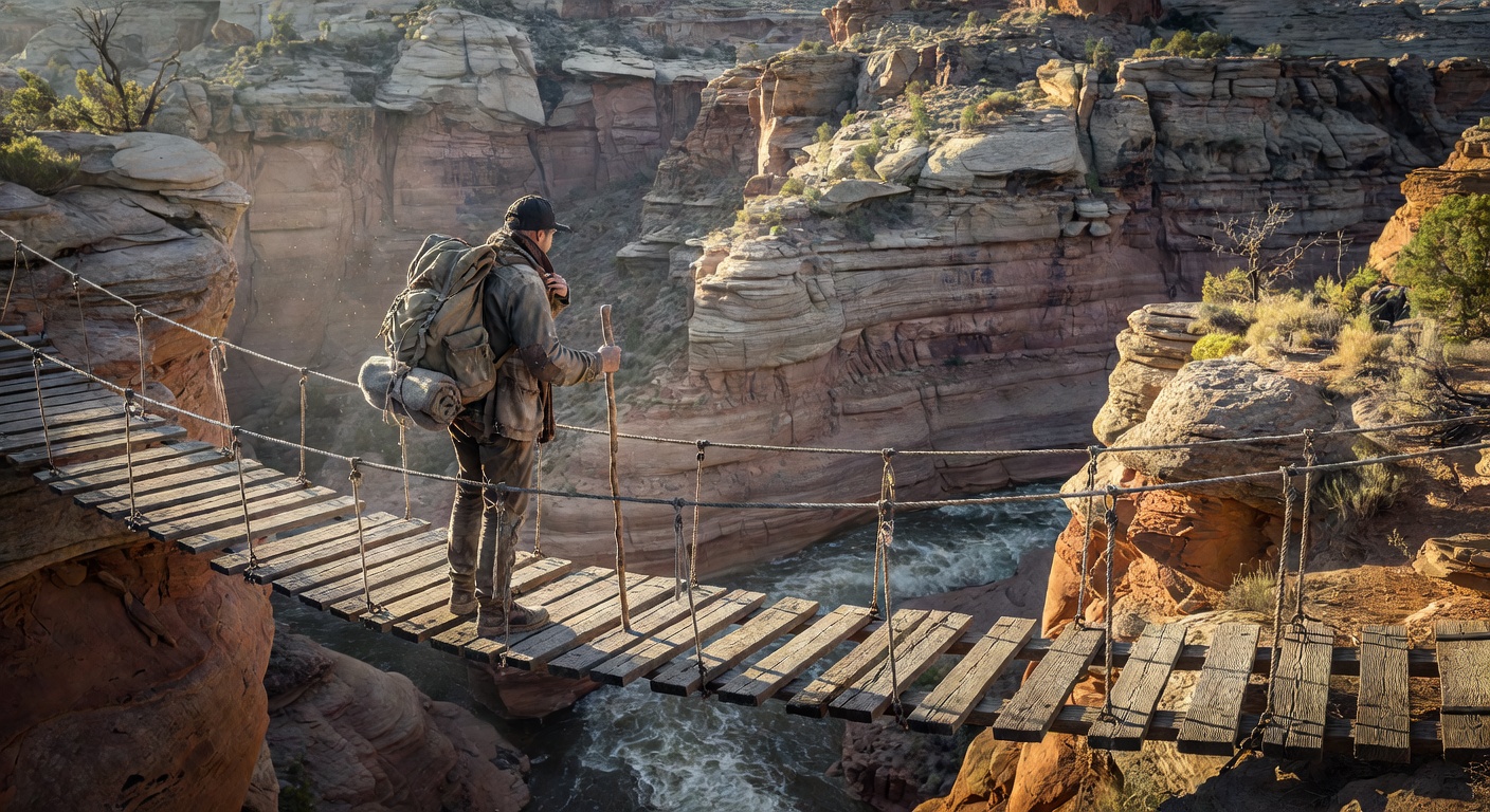 Woman traveler enjoying bridge view
